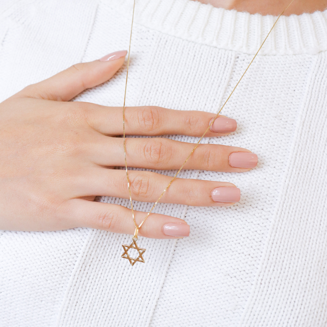 Dije Estrella de David en Oro 18 Kilates