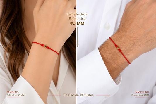 Perfectas para Parejas,  Amor & Protección Esferas 3 MM en Oro 18 Kilates