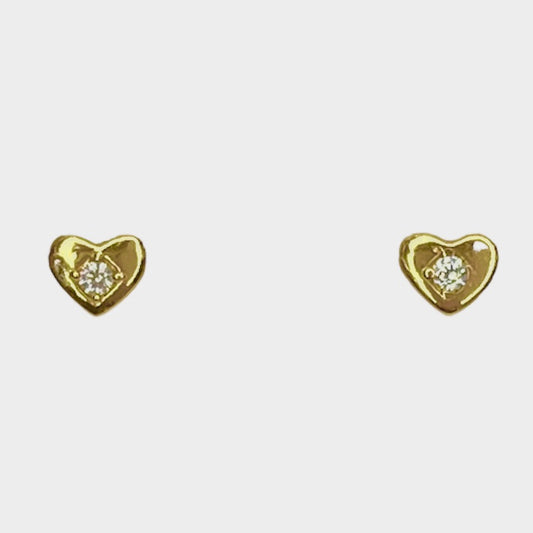 Topos Corazón Circón Blanco Oro 18 Kilates