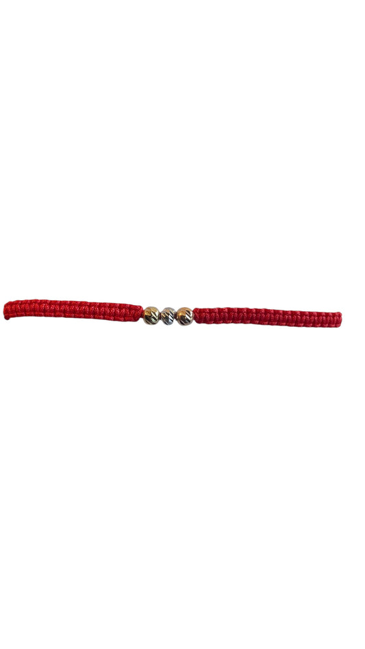 Pulsera 3 esferas Diamantadas Tres oros Amarillo, Rosa, Blanco 18 Kilates